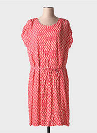 Robe mi-longue coupe fluide manches courtes rouge GRIFFON femme