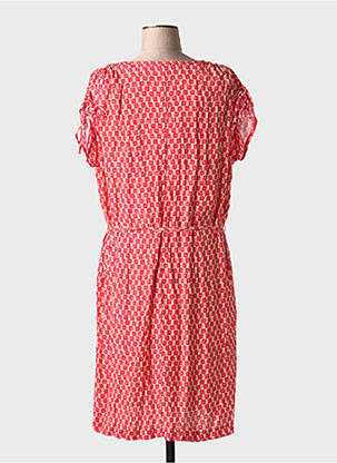 Robe mi-longue imprimé fleurs manches courtes rouge GRIFFON femme