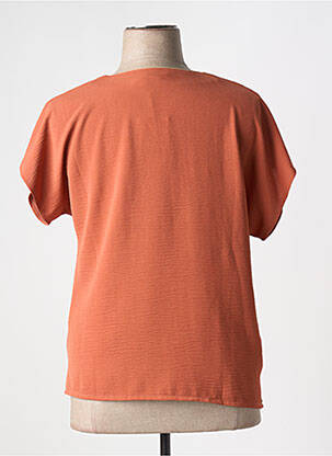 Top coupe fluide manches courtes orange GRIFFON femme