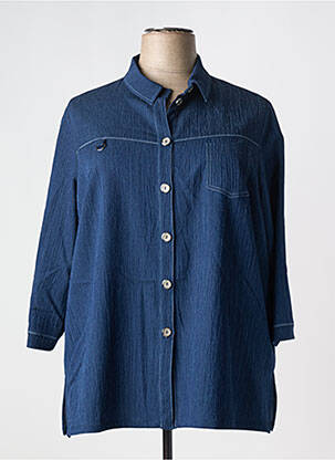 Chemisier manches courtes manches courtes bleu GUY DUBOUIS femme