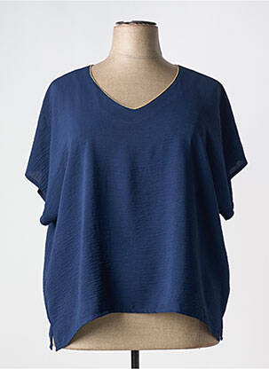 Blouse manches courtes manches courtes bleu GRIFFON femme
