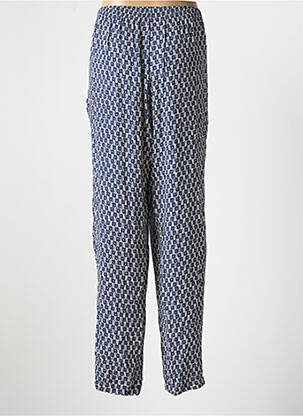 Pantalon droit tissage crêpe taille normale bleu GRIFFON femme