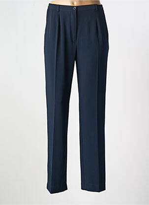 Pantalon droit tissage crêpe taille haute bleu GRIFFON femme