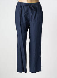 Pantalon droit tissage crêpe taille normale bleu GRIFFON femme