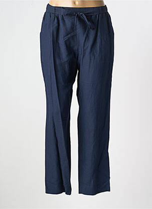 Pantalon droit tissage crêpe taille normale bleu GRIFFON femme