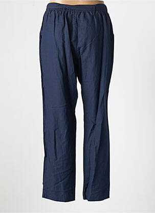 Pantalon droit tissage crêpe taille normale bleu GRIFFON femme