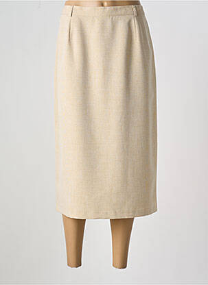 Jupe mi-longue taille à pinces beige BRIGITTE SAGET femme