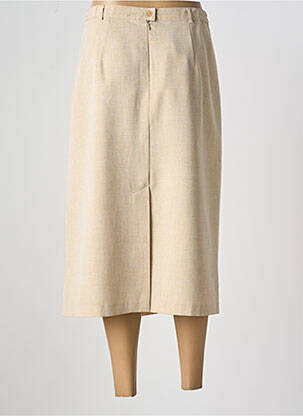 Jupe mi-longue taille à pinces beige BRIGITTE SAGET femme