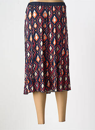 Jupe mi-longue stretch bleu GUY DUBOUIS femme