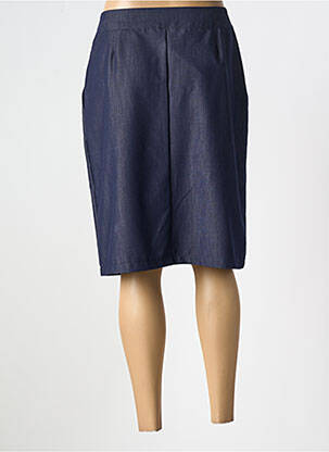 Jupe mi-longue taille à pinces bleu GRIFFON femme