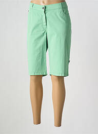 Bermuda tissage popeline taille normale vert GUY DUBOUIS femme