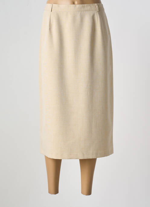 Jupe mi-longue beige BRIGITTE SAGET pour femme