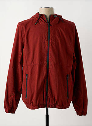 Coupe-vent poches a capuche rouge PARTNER'S homme