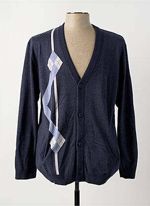 Gilet manches longues col v bleu LOUIS VICTOR homme