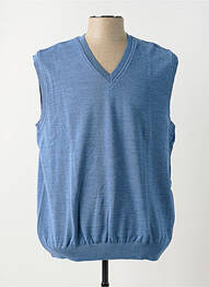 Pull col v sans manche bleu LOUIS VICTOR homme