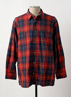 Chemise manches longues imprimé écossais rouge GIVERDY homme