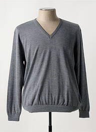 Pull col v manches longues gris LOUIS VICTOR homme