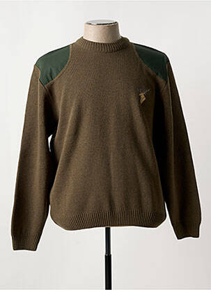Pull stretch manches longues vert LE PAS DE L'OURS homme