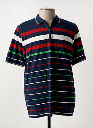 Polo tissage jersey manches courtes bleu LOUIS VICTOR homme