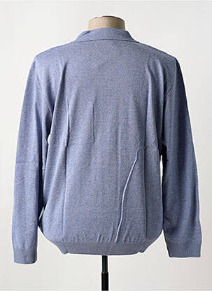 Pull col polo manches longues bleu LOUIS VICTOR homme