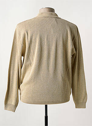 Pull col polo manches longues beige LOUIS VICTOR homme