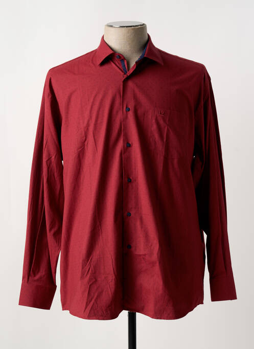 Chemise manches longues rouge LOUIS VICTOR pour homme