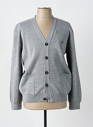 Gilet manches longues col v gris LE PAS DE L'OURS homme