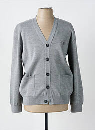 Gilet manches longues col v gris LE PAS DE L'OURS homme