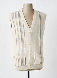 Gilet sans manche maille tricot beige LOUIS VICTOR femme