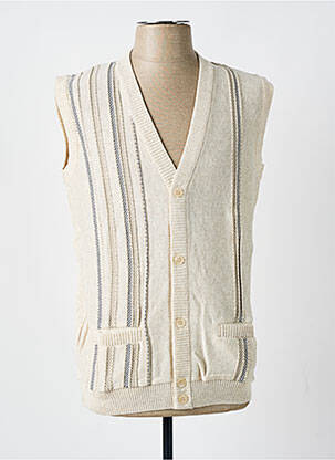 Gilet sans manche maille tricot beige LOUIS VICTOR femme