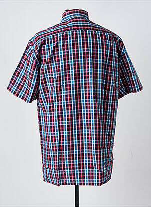 Chemise manches courtes imprimé carreaux bleu GIVERDY homme