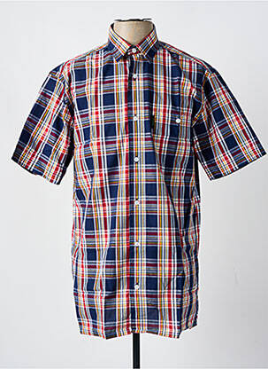 Chemise manches courtes imprimé carreaux rouge GIVERDY homme
