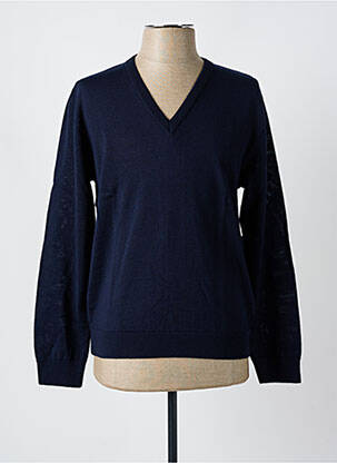 Pull col v manches longues bleu LOUIS VICTOR homme