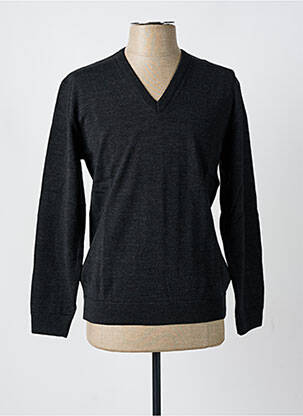 Pull col v manches longues gris LOUIS VICTOR homme