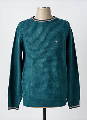 Pull col rond manches longues vert COFOX homme