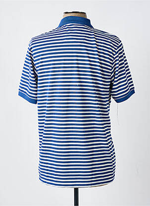 Polo imprimé rayures manches courtes bleu LOUIS VICTOR homme