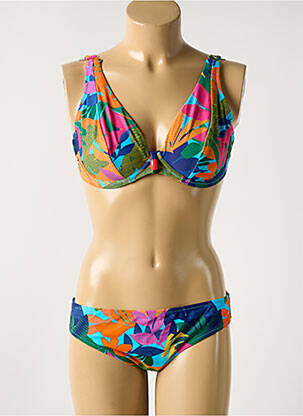 Maillot de bain 2 pièces stretch haut soutien-gorge balconnet vert DEIDAD femme