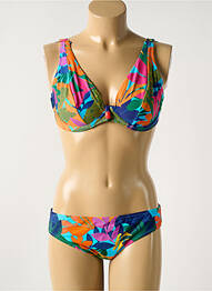 Maillot de bain 2 pièces stretch haut soutien-gorge balconnet vert DEIDAD femme