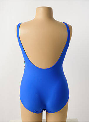Maillot de bain 1 pièce effet matière satinée haut soutien-gorge emboitant bleu DEIDAD femme