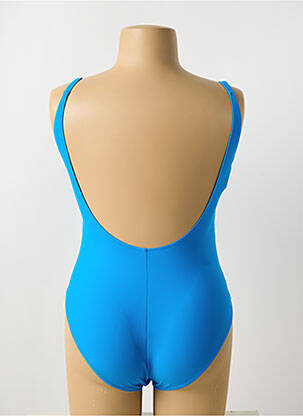Maillot de bain 1 pièce effet matière satinée haut soutien-gorge moulé bleu DEIDAD femme