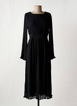 Robe mi-longue manches longues manches longues noir ARTLOVE femme