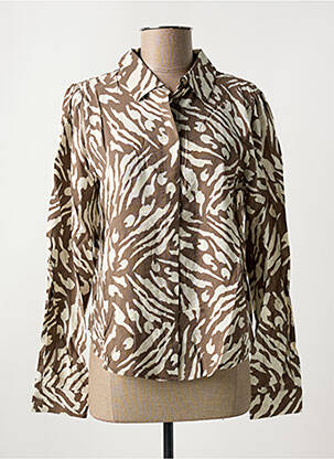 Chemisier coupe cintrée manches longues marron VILA femme