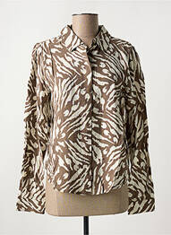 Chemisier coupe cintrée manches longues marron VILA femme