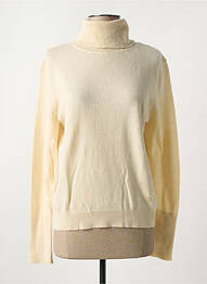 Pull col roulé coupe cintrée manches longues beige LA PETITE ETOILE femme