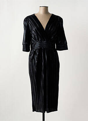 Robe mi-longue manches courtes manches courtes noir LA PETITE ETOILE femme