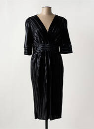 Robe mi-longue manches courtes manches courtes noir LA PETITE ETOILE femme