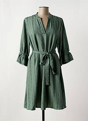 Robe mi-longue imprimé fantaisie manches longues vert EVOKED VILA femme