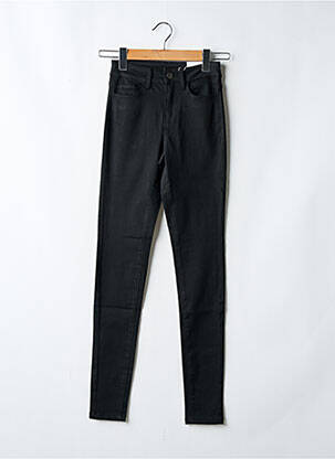 Pantalon slim tissage popeline taille haute noir VILA femme