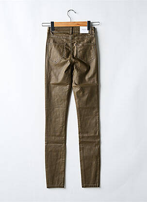 Pantalon slim tissage enduit taille normale marron VILA femme