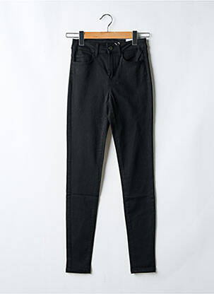 Pantalon slim tissage popeline taille haute noir VILA femme